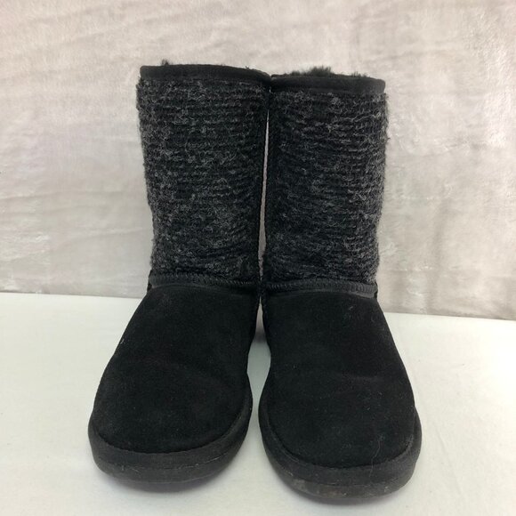 MINNETONKA Black & Grey Winter Boots Size 6 - Picture 2 of 10